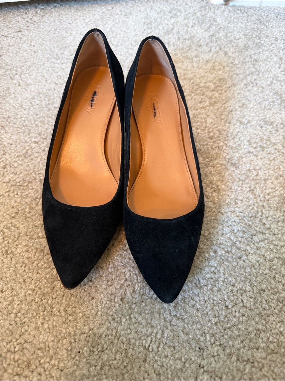 J. Crew Black Suede Pointed Toe Flats